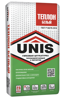 Штукатурка гипсовая Unis Теплон белый 30 кг 6023 - фото 10195