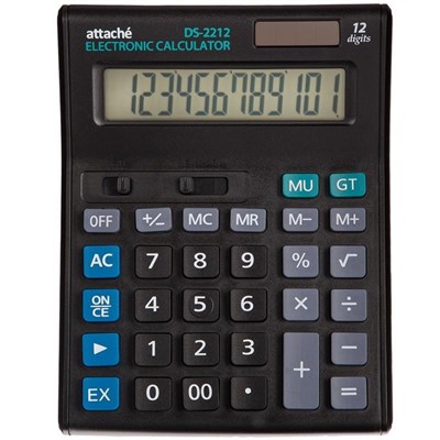 Калькулятор настольный Attache Economy 12-разрядный черный 190x145x45 мм 974205 - фото 10275