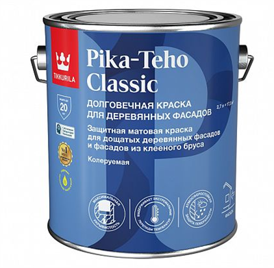 Краска для деревянных фасадов Tikkurila Pika-Teho Classic, матовая, база С, 7003 - фото 10897