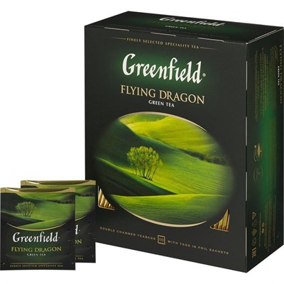 172698 Чай Greenfield Flying Dragon зеленый 100 пакетиков - фото 6824