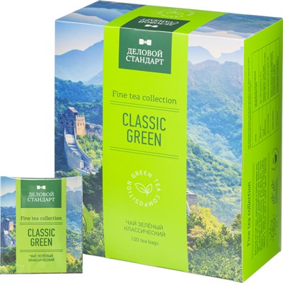 1378655 Чай Деловой Стандарт Classic Green зеленый 100 пакетиков - фото 6825