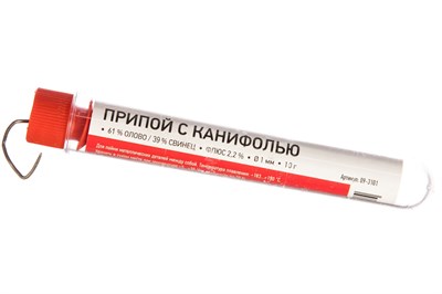 Припой с канифолью (10 гр; 1 мм; Sn60 Pb40 Flux 2.2%) REXANT 09-3101 3975 - фото 7379