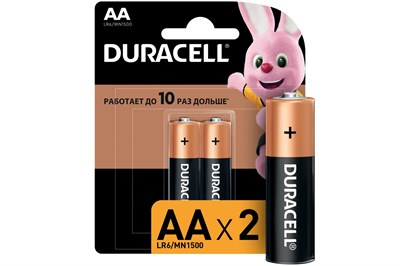 Батарейки щелочные Duracell, АА/LR6 2 шт. - фото 7606