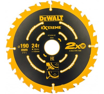 Диск пильный Extreme по дереву (190х30х1,65 мм; Z24) DEWALT DT 4657 - фото 8209