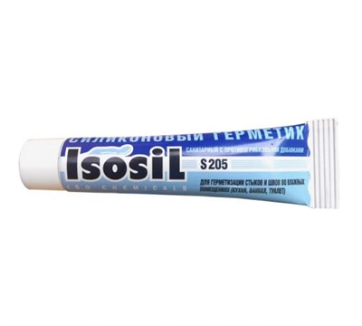 Силиконовый санитарный герметик для ванной и кухни ISOSIL S205, белый, 40 мл 2050105 - фото 9484