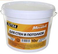 Водоэмульсионная краска Movatex EXTRA для стен и потолков, 10 кг Т11873 6735