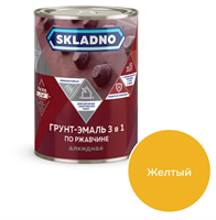 Грунт-эмаль по ржавчине 3 в 1 ПРЕСТИЖ Skladno 1.8 кг, желтая 243711 29993
