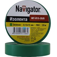 Изолента ПВХ NIT-B15-20/G зеленая Navigator 19 мм 20 метров 71106