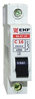 Выключатель автоматический модульный 1п C 10А 4.5кА ВА 47-29 Basic EKF mcb4729-1-10C