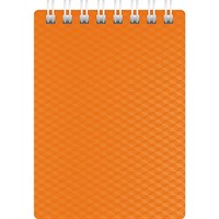 1572520 Блокнот Hatber Diamond Neon А7 80 листов оранжевый в клетку на спирали (77х110 мм)