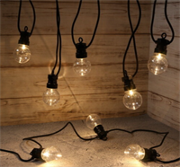 Гирлянда из лампочек Party Lights, 20 ламп, теплые белые LED, 9.5 м, черный ПВХ, контроллер, соединяемая, IP44 (Kaemingk)