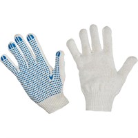 Трикотажные перчатки с ПВХ ПРОМПЕРЧАТКИ 6 нитей, 10 класс, белые, 10 пар ПП-27600/10